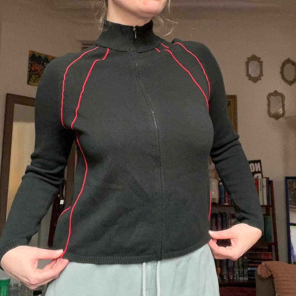 EP Pro Black Turtleneck Sweater with Red Trim